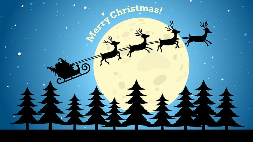 Christmas, holiday, Santa, deer, gift HD wallpaper