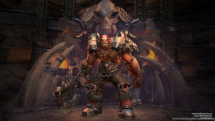 World Of Warcraft – Grommash Hellscream Fan Art – 3D Model. Background HD wallpaper