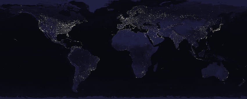Solusi Terbaik Cahaya Peta Dunia Dalam Lampu Hitam Gelap, Dunia di Malam Hari Wallpaper HD