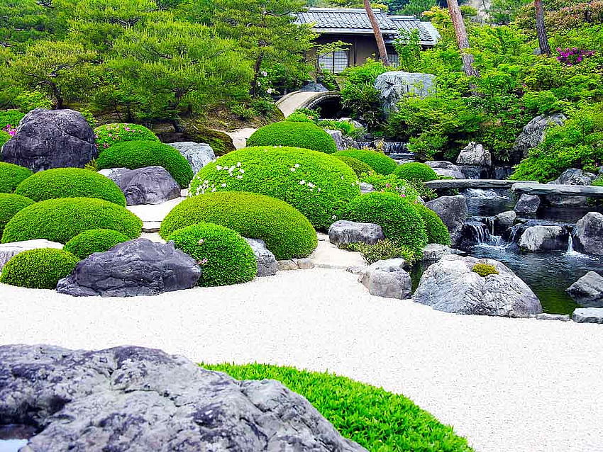 Jardim: Bela ideia de jardim de pedra japonesa Jardim de pedra natural papel de parede HD