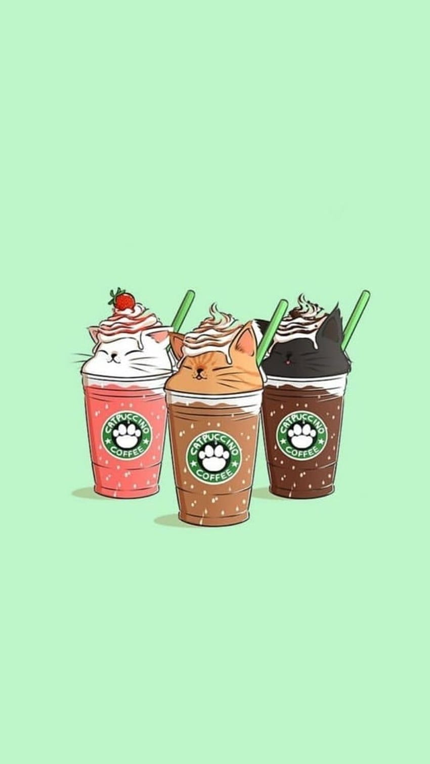 Dibujos animados lindo de Starbucks, café de Starbucks fondo de pantalla del teléfono