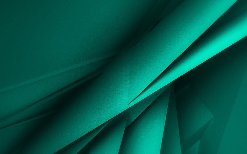 formes géométriques turquoise, textures 3D, textures géométriques, arrière-plans turquoise, arrière-plan géométrique 3D, arrière-plans abstraits turquoise Fond d'écran HD