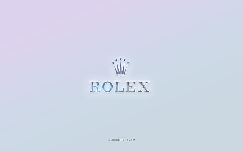 Rolex logo, cut out 3d text, white background, Rolex 3d logo, Rolex emblem, Rolex, embossed logo, Rolex 3d emblem HD wallpaper