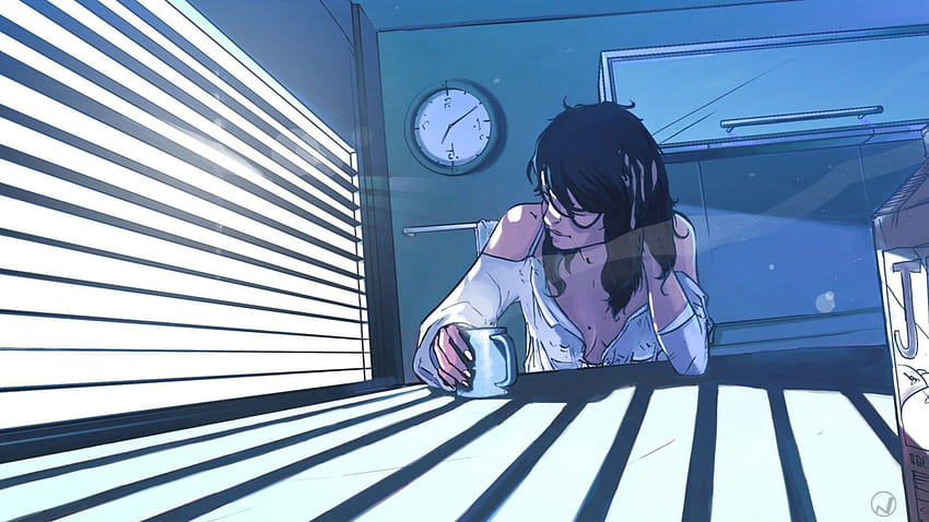 Beyaz Uzun Kollu Üst Giyen Kadın Anime Karakteri, Sanat Eseri, Anime Kahvesi HD duvar kağıdı