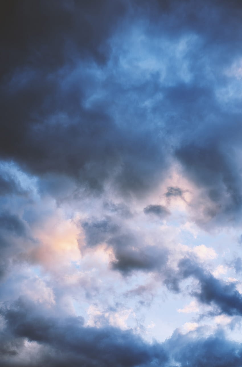 nuvens brancas e céu azul – Céu, Nuvem Azul Escuro Papel de parede de celular HD