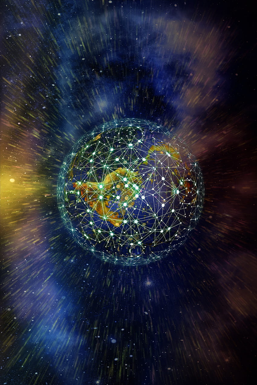 Universe, Land, Earth, Plexus, Space, Planet, Networks, Mesh HD phone wallpaper