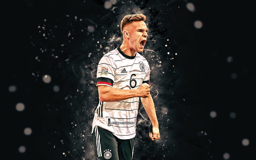 Joshua Kimmich, , 2022, Germany National Team, soccer, footballers, Kimmich, white neon lights, German football team, Joshua Kimmich HD wallpaper
