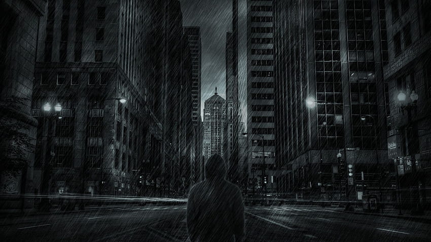 Dark Rainy Background, Dark Rainy Night HD wallpaper