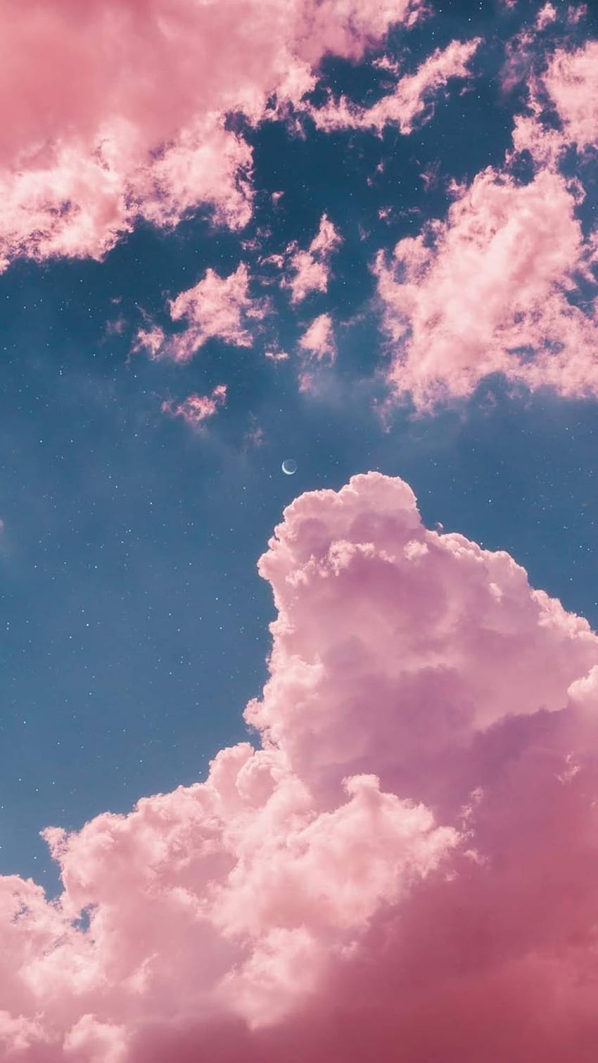 에 . iPhone 하늘, 밤하늘, 분홍 구름 HD 전화 배경 화면