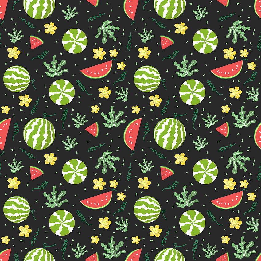 Watermelons, fruits, pattern, digital art HD phone wallpaper