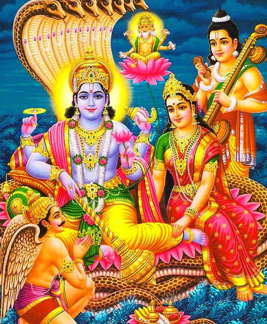 Tanrı Vişnu. Narayan Lord Vishnu, Laxmi Narayan HD telefon duvar kağıdı