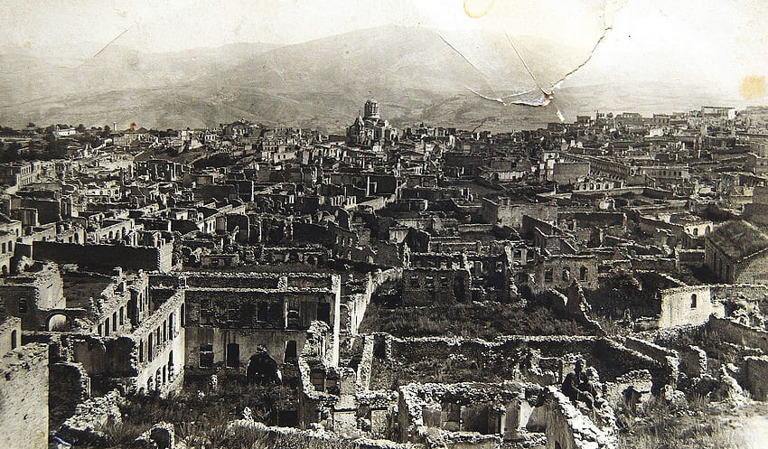 File:Armenian boroughs of city of Shusha destroyed by Azerbaijani armed forces in 1920 with HD wallpaper