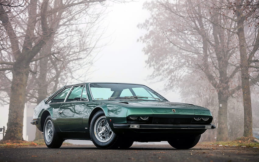 Lamborghini Jarama, 1970, auto sportive retrò, Jarama 400 GT, Jarama verde, auto retrò, Lamborghini Sfondo HD