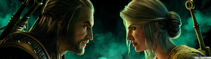 Wiedźmin 3 - Dziki Gon (Ciri i Geralt z Rivii), 3840X1080 Wiedźmin Tapeta HD