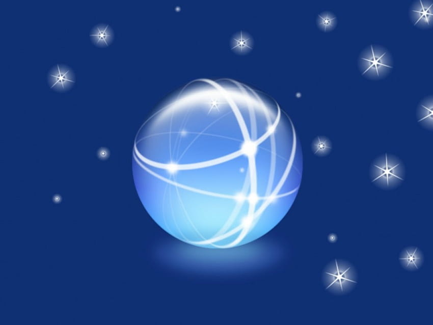 Стъклена сфера и звезди, синьо, сфера, стъкло, звезди HD тапет