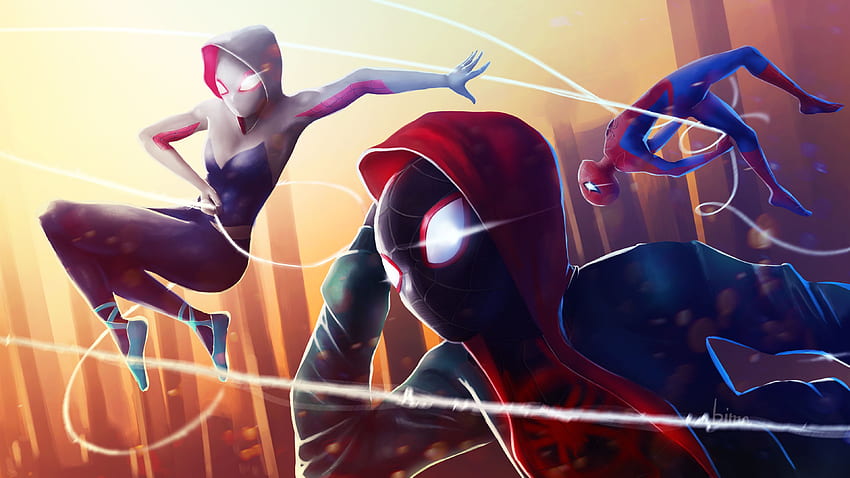 Spider Man: Into The Spider Verse, Spider Gwen, Miles Wallpaper HD