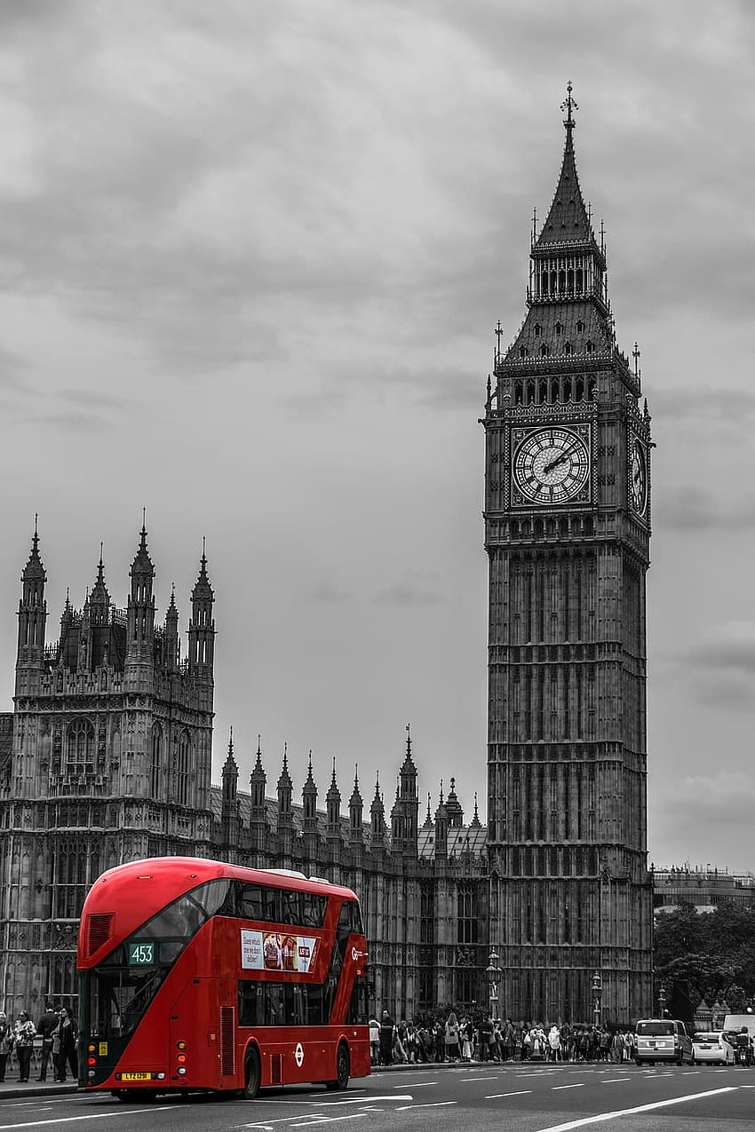 : 빨간 버스, 런던, 더블, 더블 데커 버스의 선택적 색상 HD 전화 배경 화면