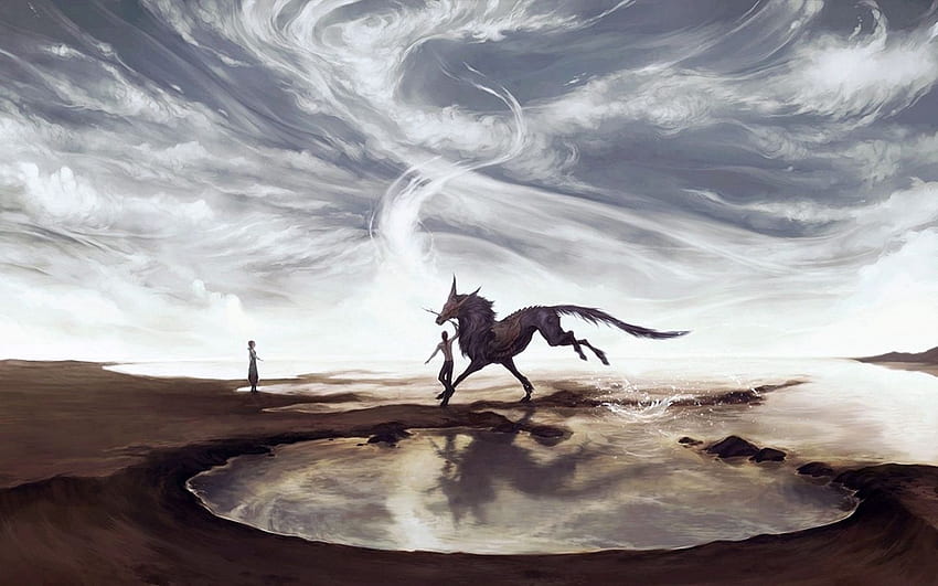 being, horse, dragon, game, sea, wind HD wallpaper