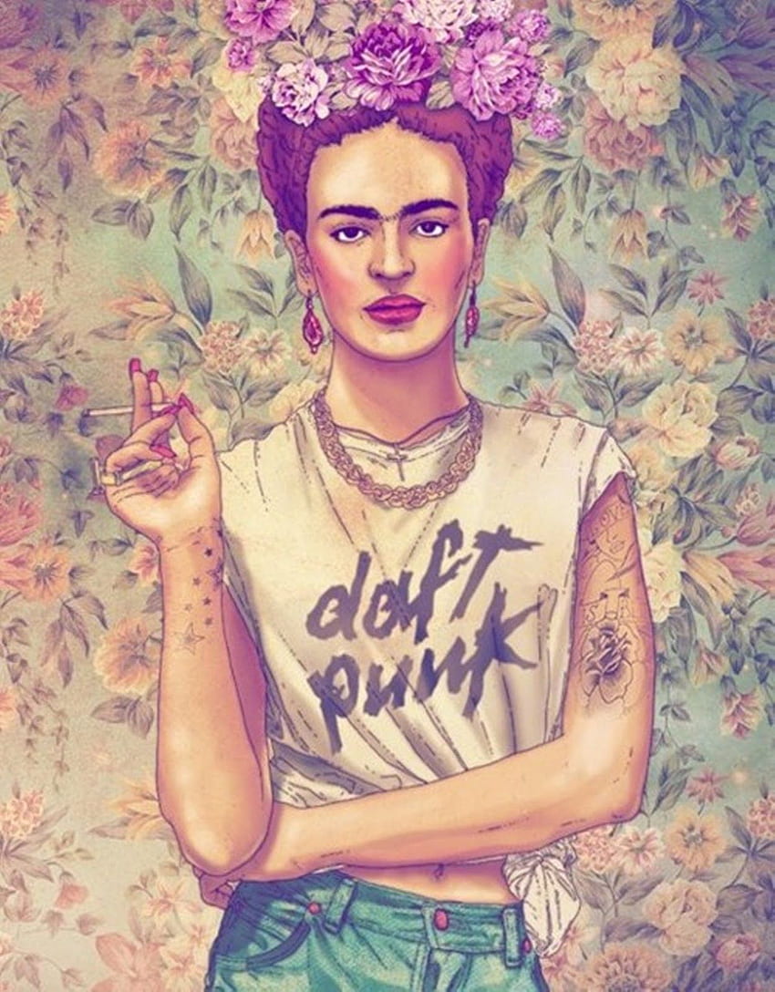 Frida Kahlo interpretata da artisti di tutto il mondo, Frida Kahlo Smoking Sfondo del telefono HD