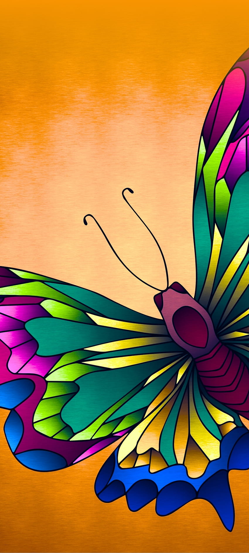 Пеперуда Diamond Joy, арт, листенца, цветна HD тапет за телефон