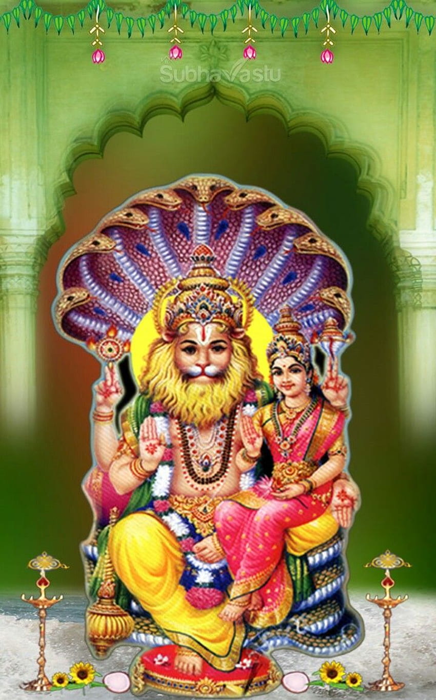 sreevenireddy on Lakshmi Narasimha swamy. Ganesha , Hindu art, Lord vishnu, Narasimha Swami HD phone wallpaper