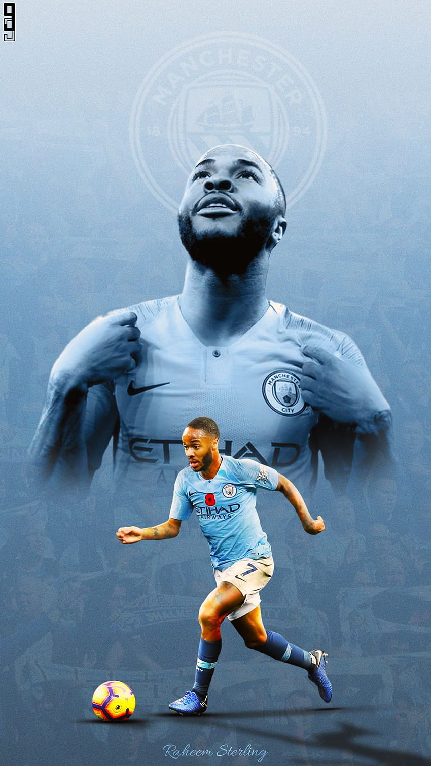 Download wallpapers Raheem Sterling, 4k, Manchester City FC, art