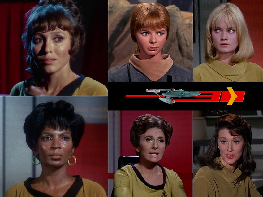 Star Trek Crew in Gold, TOS, Uhura, Star Trek, Number One, Star Trek Serie TV, Nichelle Nichols Sfondo HD