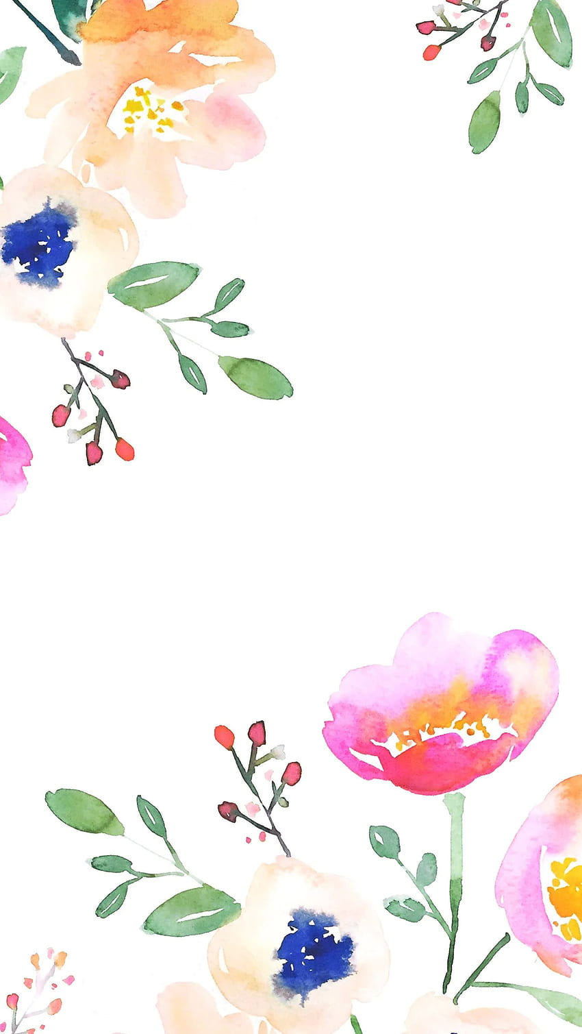 Flowers Watercolor Floral Wallpaper Free Stock Photo - Public Domain  Pictures