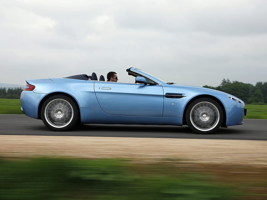 Aston Martin, Cars, Asphalt, Side View, Cabriolet, 2008, V8, Vantage HD wallpaper