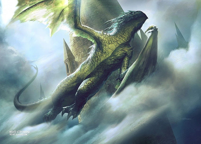 Gray dragon digital , fantasy art, Wyvern HD wallpaper