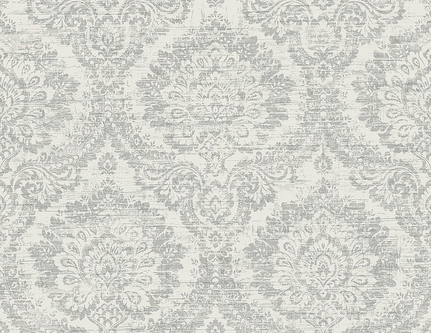 Kenneth James by Brewster PS41908 Palm Springs Kauai Grey Damask - The Savvy Decorator HD wallpaper