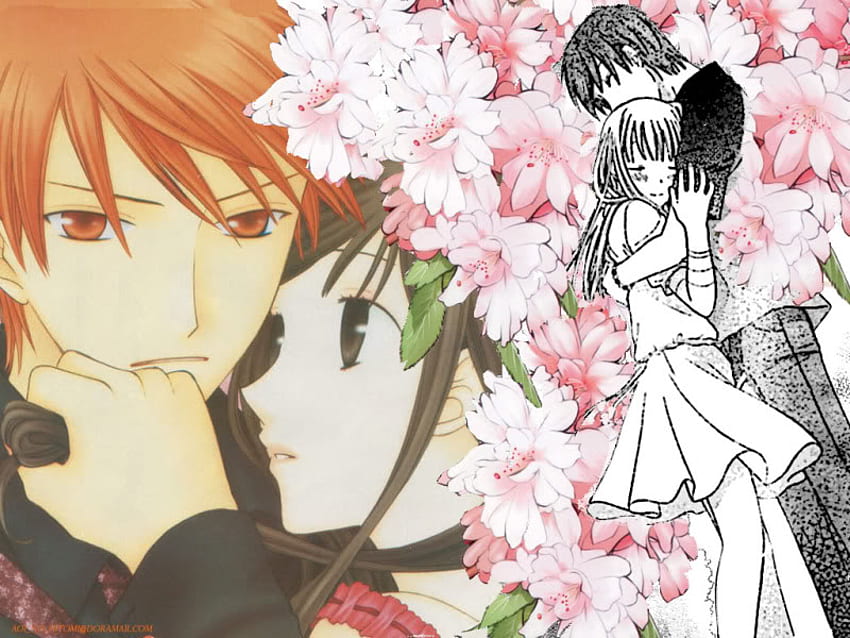 kyo and tohru together, fruits basket, kyo, tohru, anime love HD wallpaper