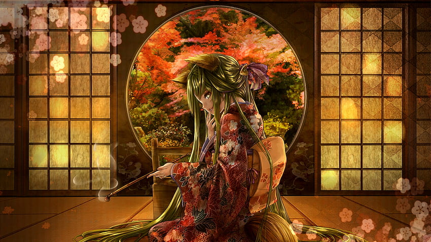 Kimono japonais Anime, Geisha Anime Girl Fond d'écran HD