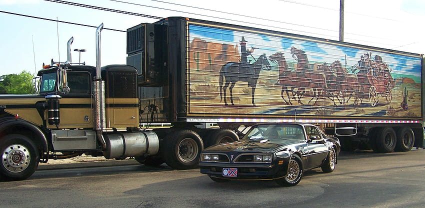 smokey e o bandido, firebird, pontiac, kenworth, caminhões papel de parede HD