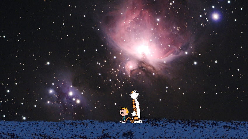 Calvin and Hobbes Space HD wallpaper