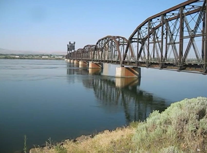 jembatan rangka, sungai, jembatan angkat, jembatan, alam, jembatan, air Wallpaper HD