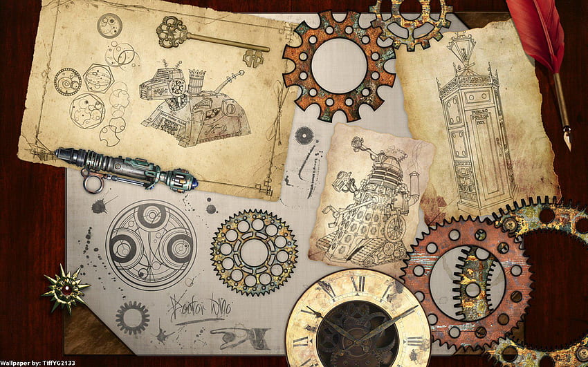 Steampunk Mechanical Maps Clock Watch Gears . HD wallpaper