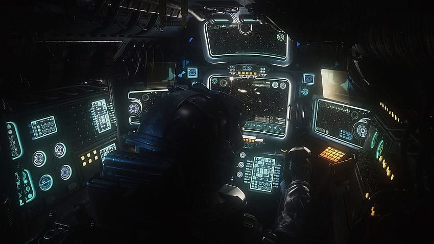 Cockpit Ficção Científica Veículo Espacial Arte Digital - Resolução: papel de parede HD