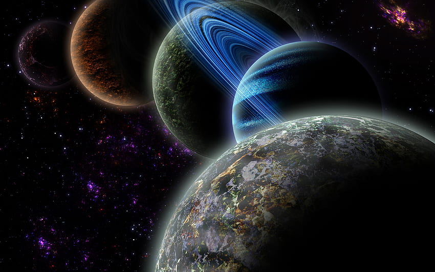 태양계, 3D 아트, 금성, 명왕성, 천왕성, 지구, 화성, 해왕성, 목성, 수성, 성운, 행성 시리즈, 행성, 은하, Sci Fi, 해상도가 있는 우주선. 고품질, 해왕성 HD 월페이퍼