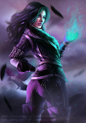 Wallpaper eyes, look, art, the enchantress, Witcher 3: Wild Hunt, Yennefer  of Vengerberg, Yennefer of Vengerberg, violet for mobile and desktop,  section игры, resolution 2480x1816 - download