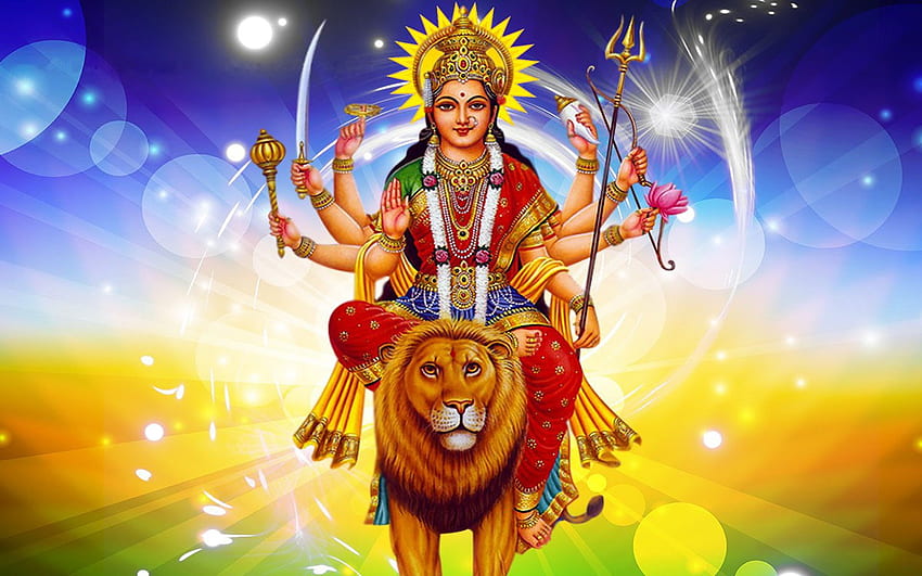 สุขสันต์วัน Navratri Maa Durga สำหรับ Maa Sherawali วอลล์เปเปอร์ HD