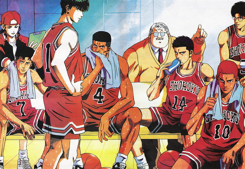 anime, Sports, Basketball, Group, Guys, Slam, Dunk, Series, Kaede Rukawa HD wallpaper