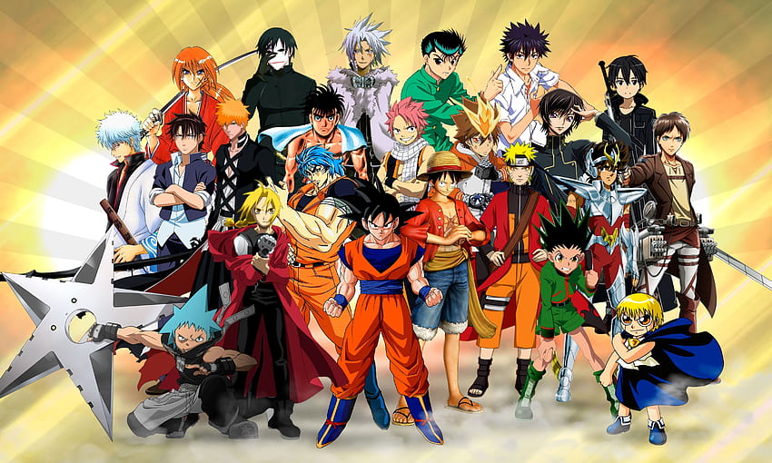 Personajes de anime, todos los anime juntos fondo de pantalla