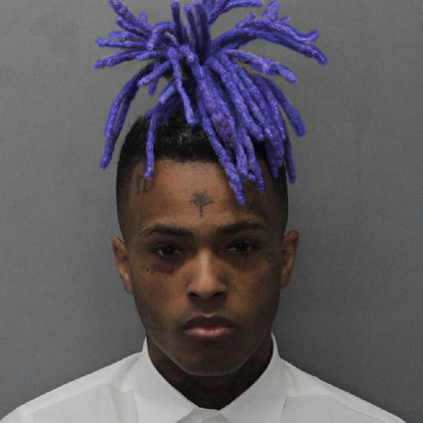 XXXTentacion Blue And Black Hair With White Eyes With Blue Background  Celebrities HD wallpaper  Peakpx