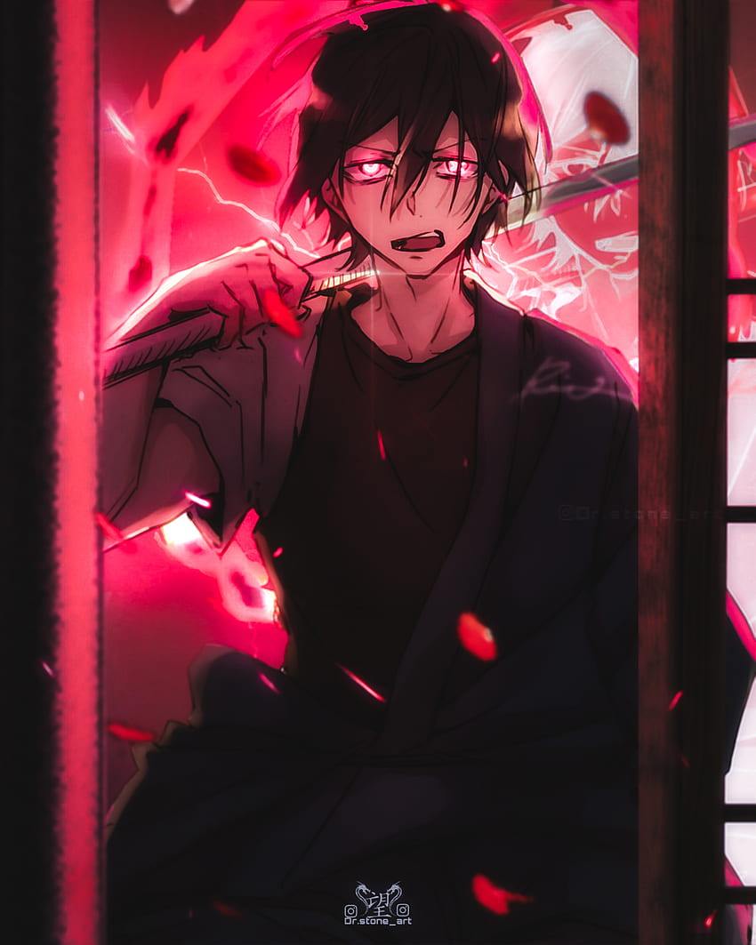 Benimaru Shinmon, rojo, magenta fondo de pantalla del teléfono
