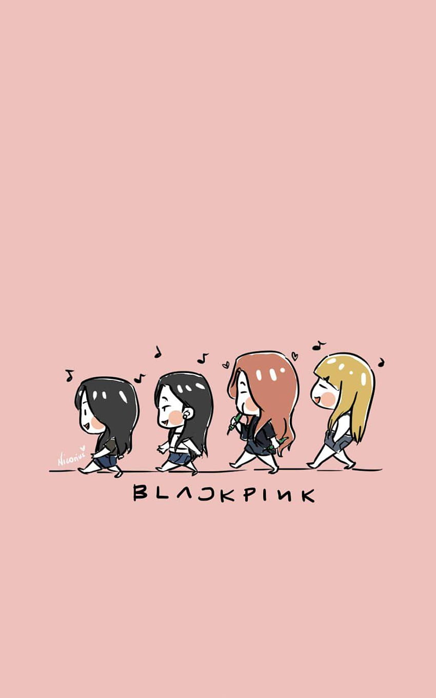 Ник на. Lisa blackpink, черен розов фон, Blackpink, Blackpink Cartoon HD тапет за телефон