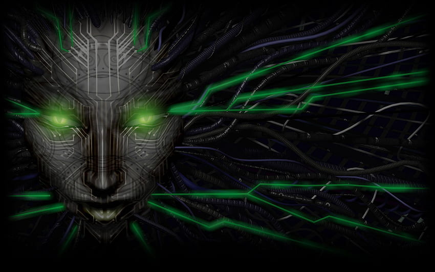 SHODAN from System Shock 2. 彼女はサイバネティックな人間に似た顔の形で物理的に顕現し、コードを持っています. System Shock 2、テクノロジー、アートワーク 高画質の壁紙