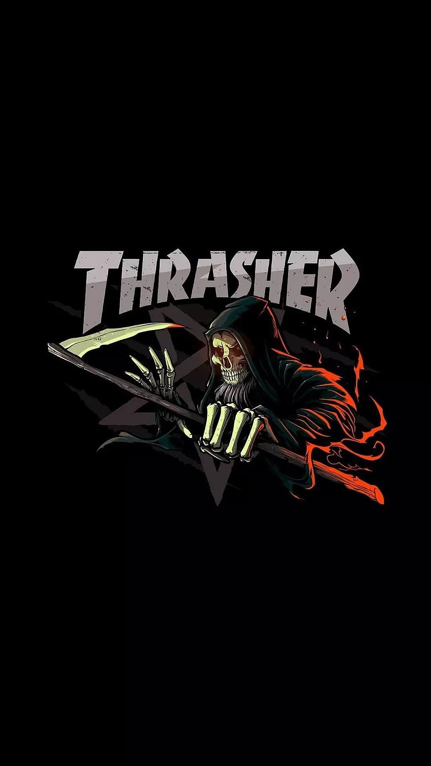 Thrasher Logo, Skateboard Brand HD phone wallpaper