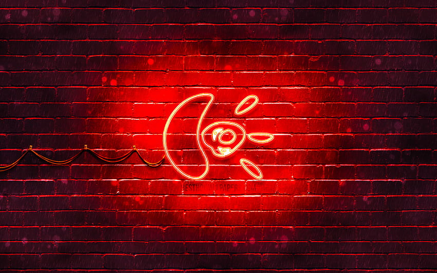 Logo rouge Logitech, , brickwall rouge, logo Logitech, marques, logo néon Logitech, Logitech pour avec résolution . Haute qualité Fond d'écran HD