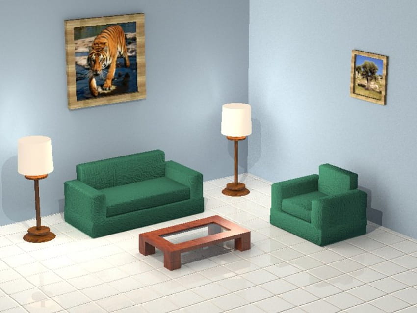  Mi sala de dibujo 3D, azul, habitación, 3d, dibujo, interior fondo de pantalla